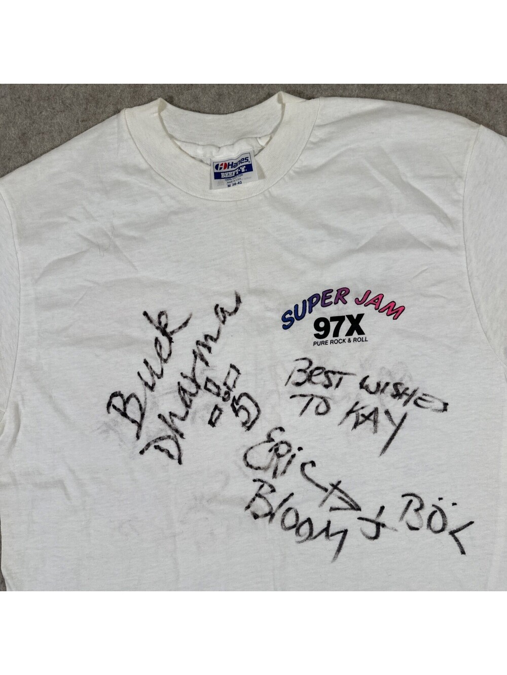 Vintage Super Jam 97x T Shirt Medium Signed By Buck Dharma & Eric Bloom